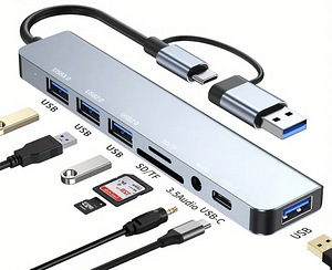 Переходник для MACBOOK и ноутбуков All-In-One + HUB USB (2 foto / 2)