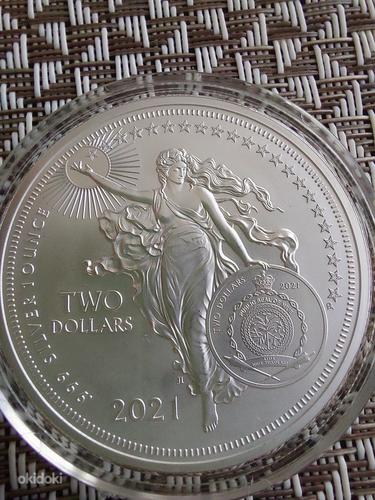 Два доллара 2021 Ниуэ серебро 0,999 1 унция (фото #2)
