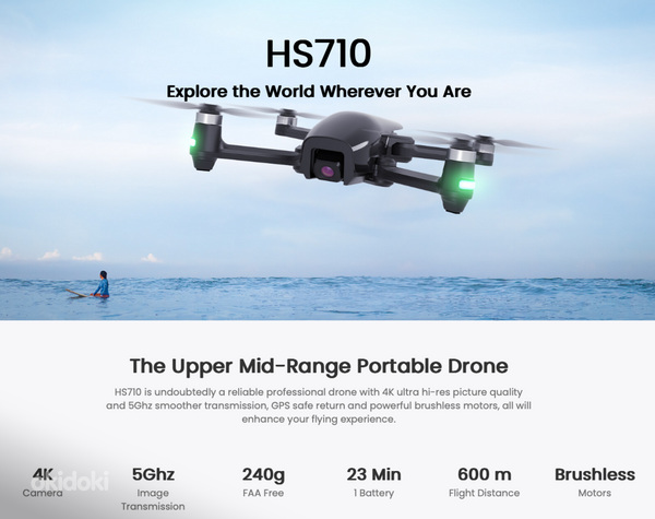 Holy Stone HS710, GPS-беспилотник с камерой 4k (фото #1)