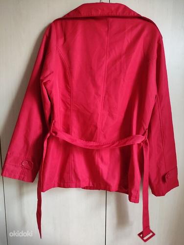 Красивое красное полупальто / куртка с поясом XL (фото #2)