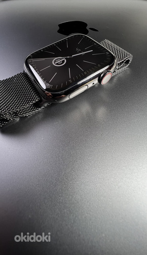 Apple Watch Series 7 GPS+LTE 45 мм графит нержавеющая сталь (фото #7)