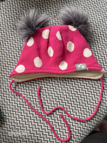 Зимняя шапка с капюшоном для девочек размер 39-41 (фото #1)