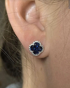 Роскошные серьги с сапфирами 2,07 ct и бриллиантами (6 фото из 6)