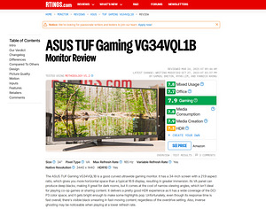 Asus VG34VQL1B, 34", 1 ms TUF GAMING (2 foto / 2)