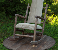 Кресло-качалка с мягким сиденьем и спинкой, новое