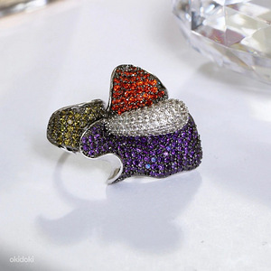 Кольцо роза с кристаллами сваровски Cartier style (4 фото из 6)