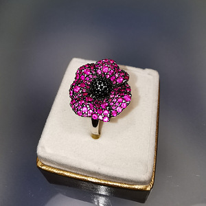 Кольцо роза с кристаллами сваровски Cartier style (6 фото из 6)