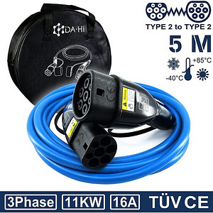 ELEKTRIAUTO EV TYPE 2 LAADIMISKAABEL 3 FAASI 16A 11KW EVSE (1 foto / 1)
