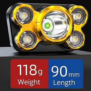 Pealamp 5xLED XP-E, laetav USB kaudu (2 foto / 9)