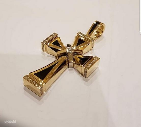 Золотой крест с бриллиантами (фото #1)