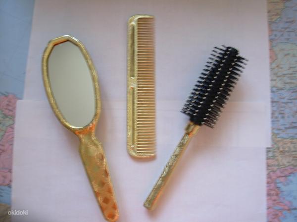 Расчёска с зеркалом/комплект. Искусственные волосы, косички (фото #3)