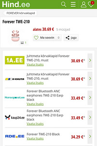 Forever TWE-210 valge (2 foto / 2)