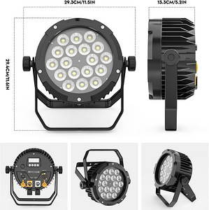 IP65 18PCS RGBWA+UV WATERPROOF 6 IN 1 LED PAR (1 foto / 3)