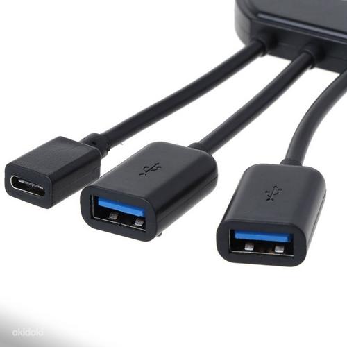 Type-c OTG USB Hub -> 2 USB ja 1 laadimis Type-c porti (foto #1)