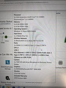 Lenovo l i5 11400H l RTX 3060 l 16gb l 1tb SSD l 165Hz (6 foto / 6)