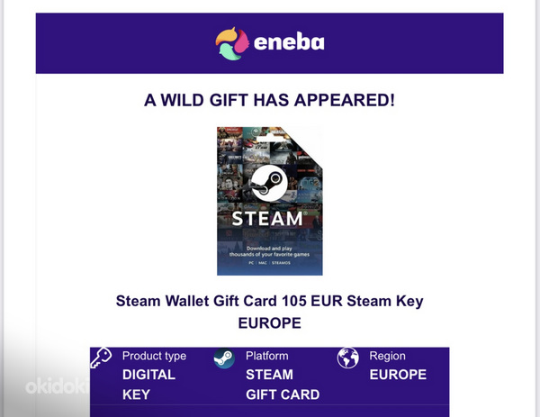 Steam voucher for 105 euro (foto #1)