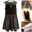 Стильное черное платье-стрейч с юбкой в горошек, L-XL-UK14 (фото #2)
