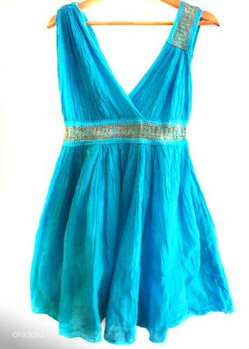 Яркое бирюзовое платье в греческом стиле, один размер, новое (фото #2)