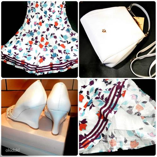 Per Uno белое летнее длинное платье с цветами, 42-46-XL-UK14 (фото #2)