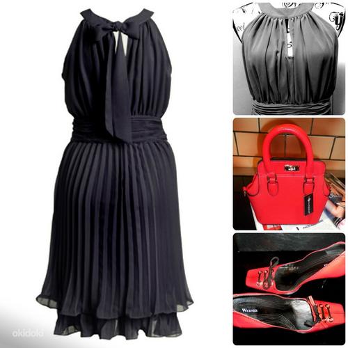 Sara Kelly плиссированное нарядное черное платье, 40-42 (фото #1)