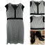 Красивое серое с черным офисное платье-футляр, 44-48-XL-2XL (фото #1)