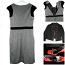 Красивое серое с черным офисное платье-футляр, 44-48-XL-2XL (фото #3)
