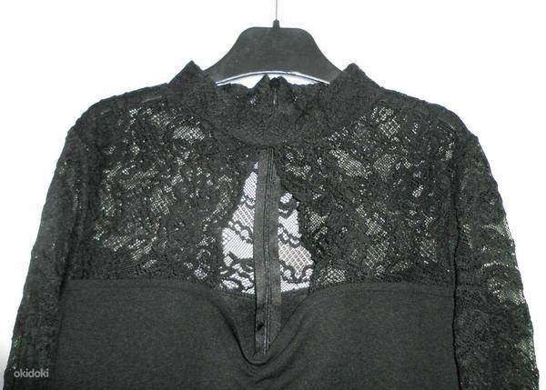 BikBok черное маленькое платье футляр стрейч с кружевом, S-M (фото #7)