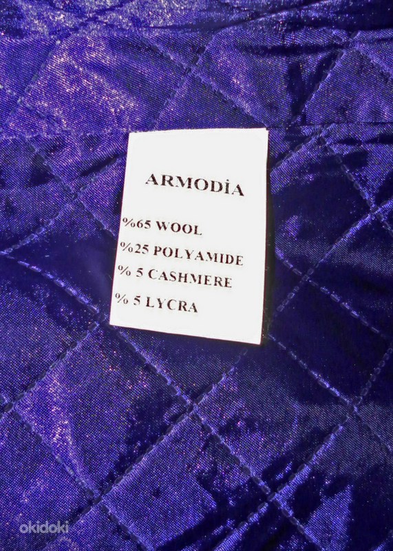 Шикарное яркое лиловое шерстяное пальто, EU42-L-XL, новое (фото #8)