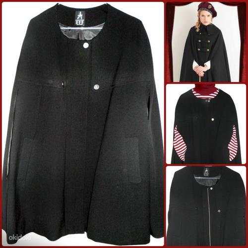 Atmosphere модное черное пальто-кейп, UK18-46-XL-2XL (фото #2)