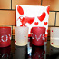 Ilus komplekt Love 4 värvilklaasist küünlahoidjat, uus (foto #2)
