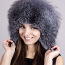 Шикарная шапка-капюшон из серебристой чернобурой лисы, новая (фото #3)