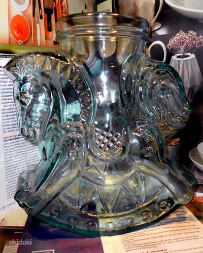 Большая стеклянная ручной работы ваза в виде лошади (фото #4)
