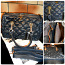 Объемная синяя стеганая сумка с золотой фурнитурой, новая (фото #2)