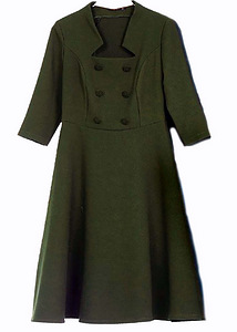 Оливковое плотное платье с красивым декольте, XL-2XL, новое (4 фото из 5)