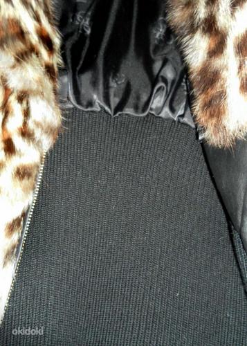 Guess леопардовый стильный жилет мех кролика -вязка, S-M (фото #3)
