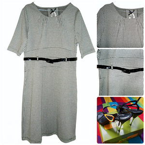 Эффектное офисное платье-футляр -стрейч 44-48-XL-2XL (5 фото из 9)
