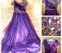 Роскошное лиловое бальное платье со стразами, S-M-36-38