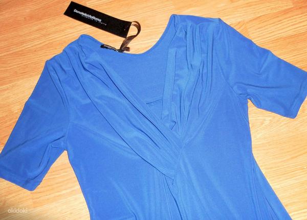 Элегантное итальянское синее платье-стрейч, 40-42-L, новое (фото #1)