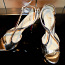 Pidulikud kuldsevärviga ažuursed rihmikud-kingad, 39, uued (foto #1)