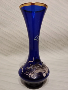 Винтажная ваза из кобальтового синего стекла ~ 1960-70 (Япония)