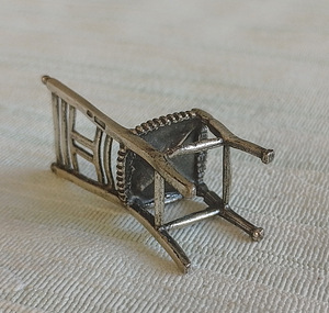 Vintage hõbe miniatuur, tool, proov 925 (5 foto / 6)