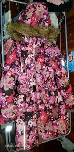 Зимнее пальто Huppa размер 140 - 150 см как новое розовое (фото #1)