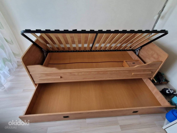 Voodi laste / детская кровать с ящиком и матрасом (фото #3)