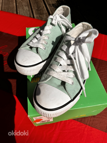 Новинка, размер 36, мятно-зеленая повседневная обувь. (фото #1)
