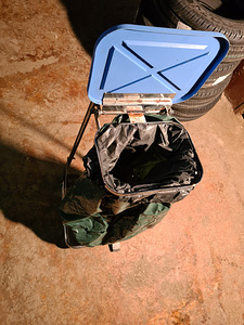 Мусоровоз Dust 120L синяя крышка / педаль, хром, двор