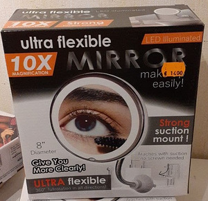 LOT! Kosmeetikapeegel LED valgustusega 10x Ultra Flexible (3 foto / 3)