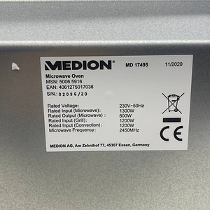 LOT! Medion MD 17495 3-in-1 mikrolaineahi grill kuumaõhu 23l (9 foto / 10)