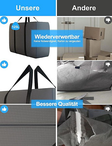 Suur kokkupandav kott XXL Oxford 125 L x 2 (3 foto / 7)