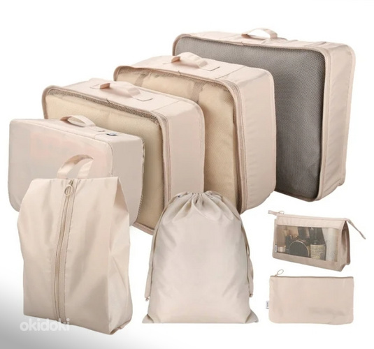 Двухслойный бежевый органайзер для одежды, сумки. 8 шт. (фото #3)