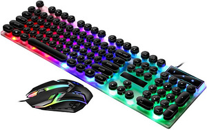 Limeide GTX300 Juhtmega USB LED-klaviatuur hiirega, valge (4 foto / 8)
